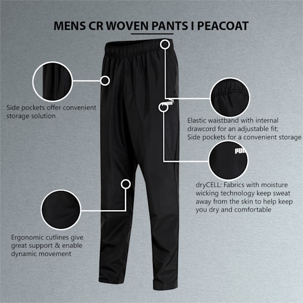 Men's Regular Fit Woven Cricket Trackpants, Puma Black, extralarge-IND