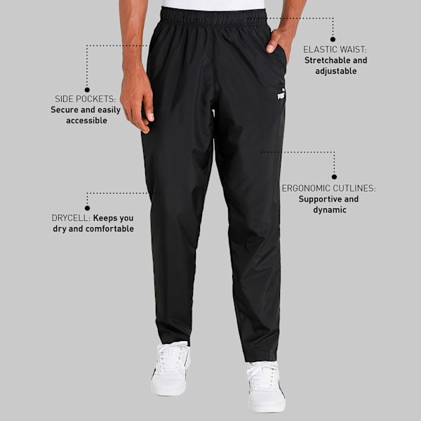 Men's Regular Fit Woven Cricket Trackpants, Puma Black, extralarge-IND