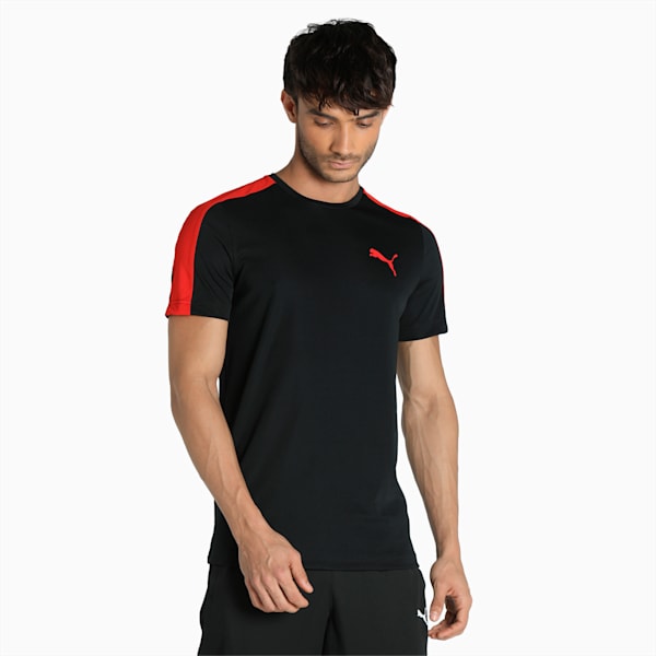 Team Cricket Men's T-Shirt, Puma Black-High Risk Red
