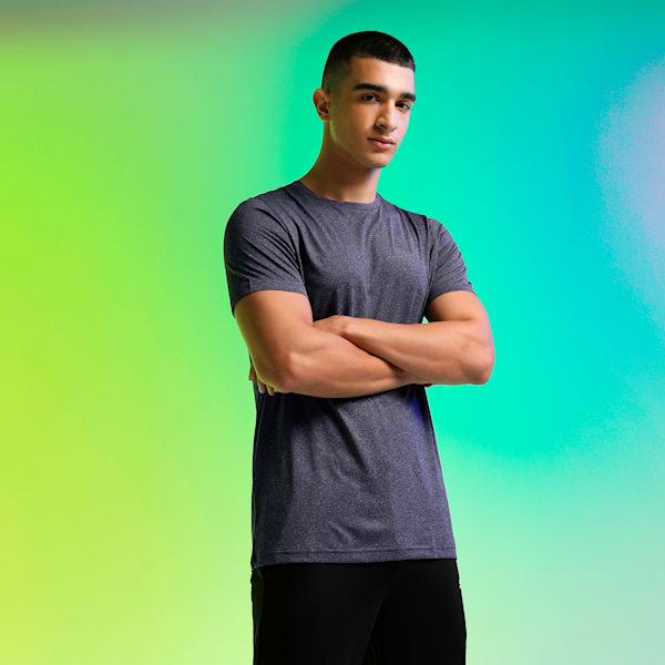 Teams Heather Men's Slim Fit Cricket T-Shirt, Peacoat-Heather, extralarge-IND