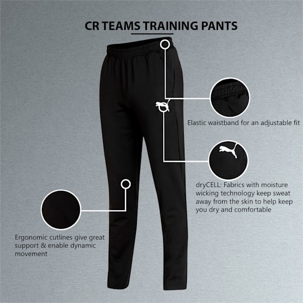 Teams CR Slim Fit Men's Training Pants, Puma Black