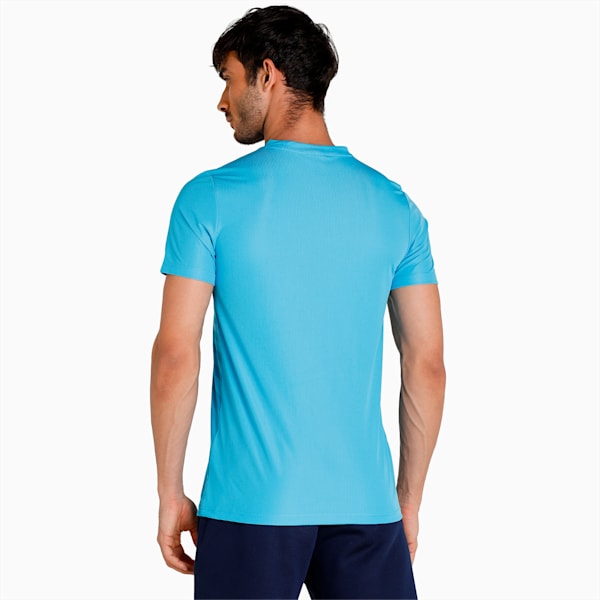 Cricket Men's Slim Fit T-Shirt, Ethereal Blue-Orange Popsicle, extralarge-IND