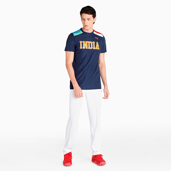 Cricket Men's Slim Fit T-Shirt, India Ink, extralarge-IND