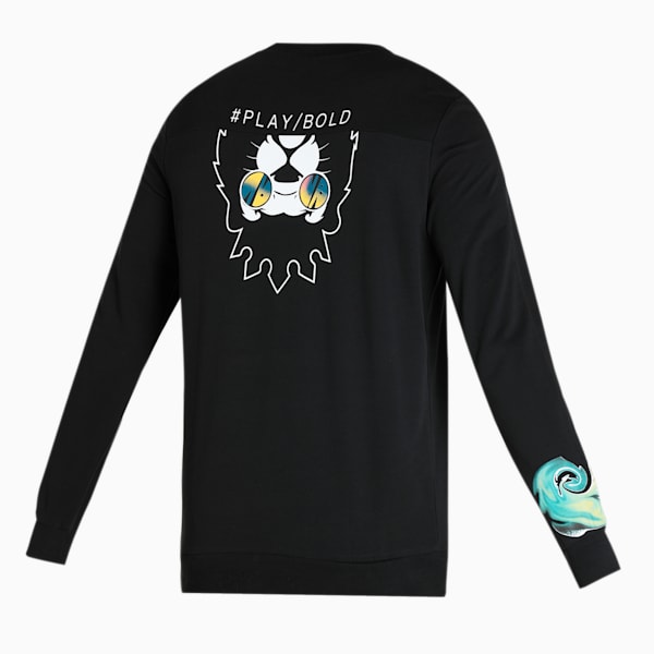 PUMA x Royal Challengers Bangalore Graphic Men's Regular Fit Sweatshirt, PUMA Black, extralarge-IND