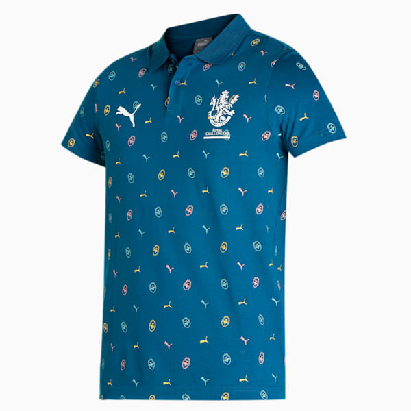 PUMA x Royal Challengers Bangalore AOP Men's Polo, Sailing Blue, extralarge-IND