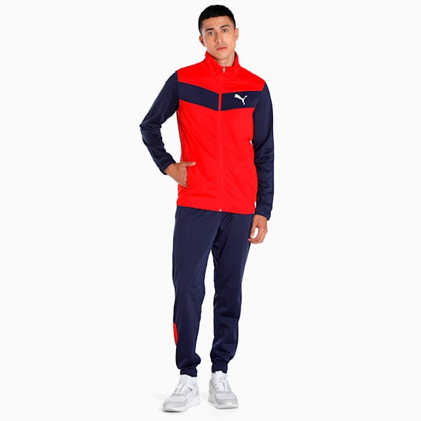 Men's Cricket Tracksuit, Puma Red-Peacoat, extralarge-IND