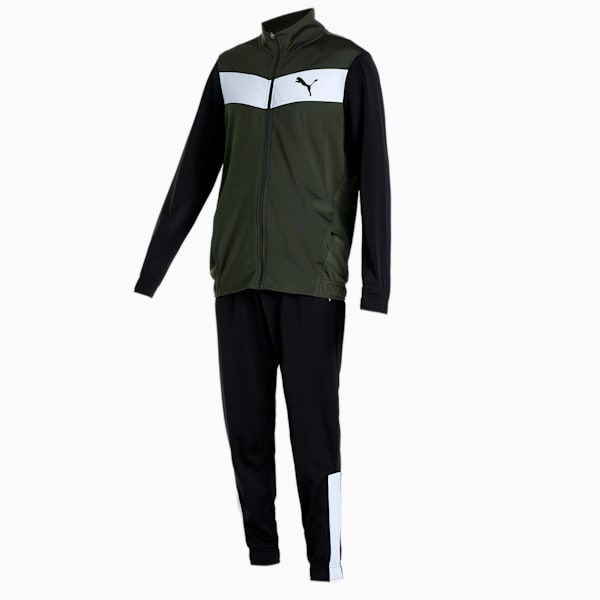 Men's Cricket Tracksuit, Forest Night-PUMA Black, extralarge-IND