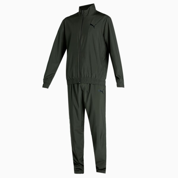Basic Men's Cricket Track Suit, Forest Night-PUMA Black, extralarge-IND