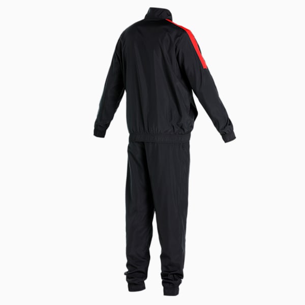 Classic Men's Cricket Tracksuit, PUMA Black-High Risk Red, extralarge-IND