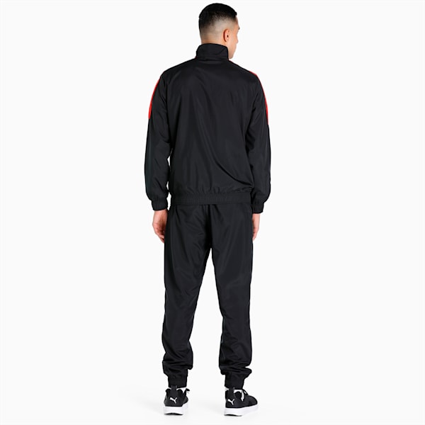 Classic Men's Cricket Tracksuit, PUMA Black-High Risk Red, extralarge-IND