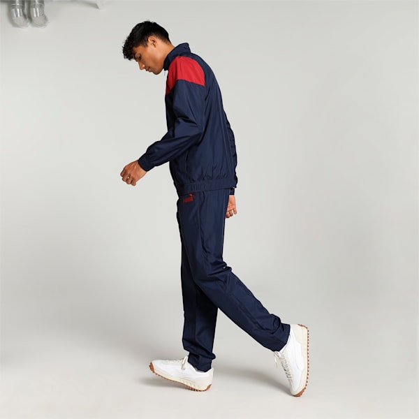 Classic Men's Cricket Tracksuit, Peacoat-Rhubarb, extralarge-IND