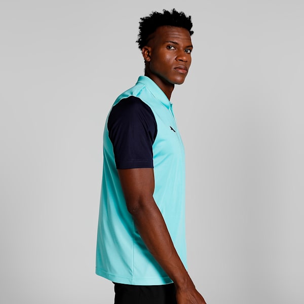 Cricket Teams Men's Polo T-shirt, Peacoat-Elektro Aqua, extralarge-IND
