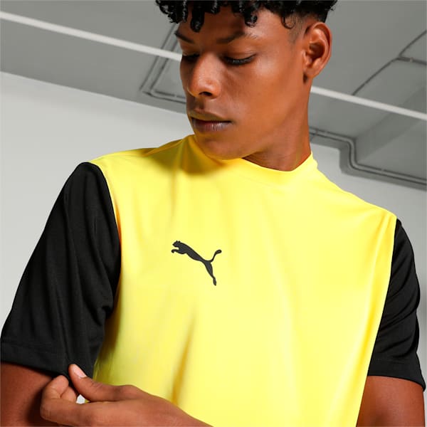 CR Team Men's Cricket T-shirt, Yellow Blaze-PUMA Black, extralarge-IND