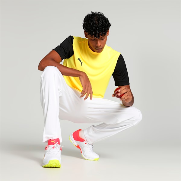 CR Team Men's Cricket T-shirt, Yellow Blaze-PUMA Black, extralarge-IND