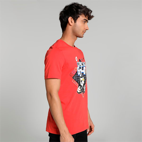 PUMA x Royal Challengers Bangalore Arcade Men's Regular Fit T-Shirt, Warm Earth, extralarge-IND