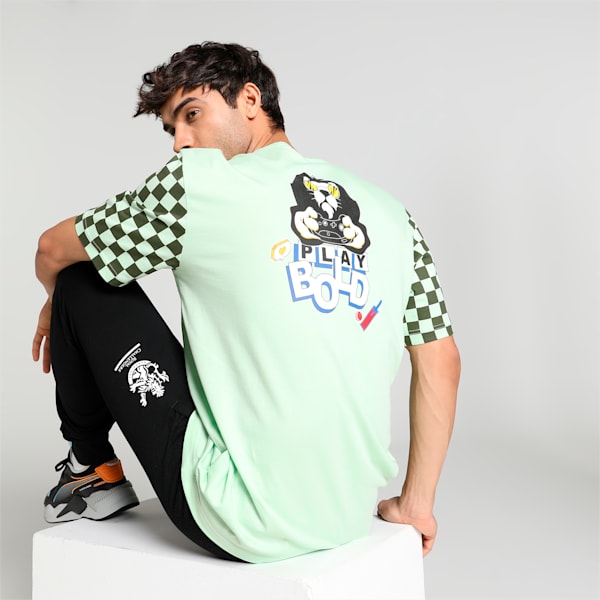 PUMA x Royal Challengers Bangalore Arcade Men's T-Shirt, Light Mint-PUMA Black