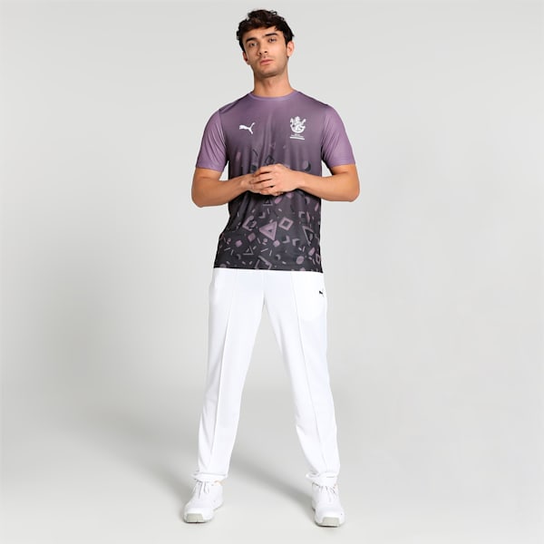 PUMA x Royal Challengers Bangalore Arcade Men's Regular Fit T-Shirt, Purple Charcoal, extralarge-IND