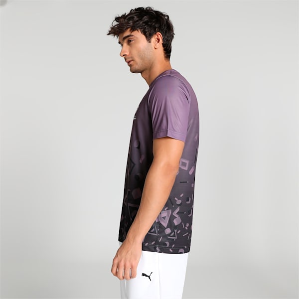 PUMA x Royal Challengers Bangalore Arcade Men's Regular Fit T-Shirt, Purple Charcoal, extralarge-IND