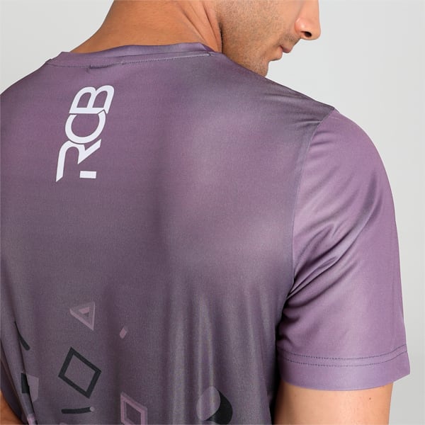 PUMA x Royal Challengers Bangalore Arcade Men's Regular Fit T-Shirt, Purple Charcoal, extralarge-IND