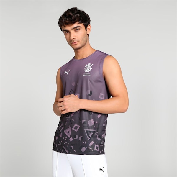 PUMA x Royal Challengers Bangalore Arcade Men's Regular Fit Tank, Purple Charcoal, extralarge-IND