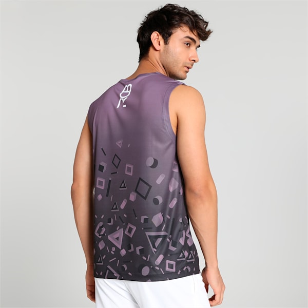 PUMA x Royal Challengers Bangalore Arcade Men's Regular Fit Tank, Purple Charcoal, extralarge-IND