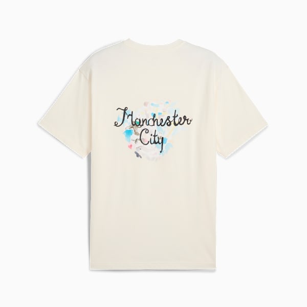 Playera gráfica para hombre KIDSUPER x MANCHESTER CITY, Warm White-PUMA Black, extralarge
