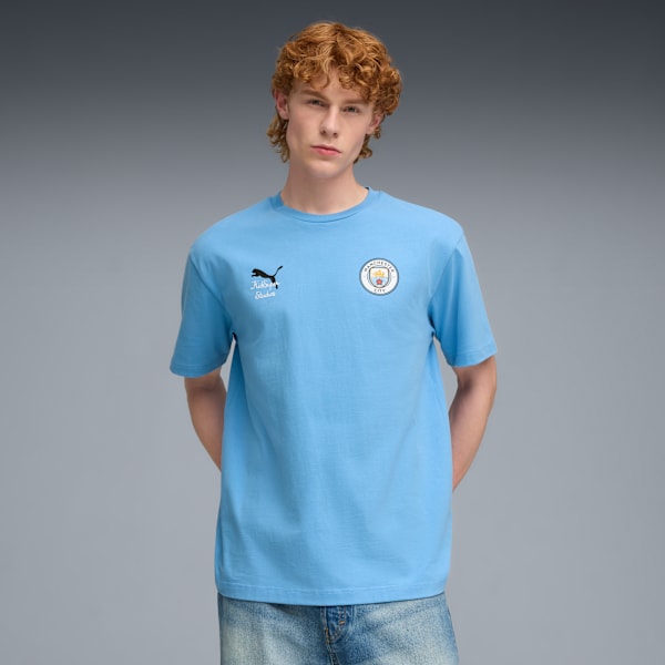 KIDSUPER x MANCHESTER CITY Graphic Tee Men, Team Light Blue-PUMA Black, extralarge