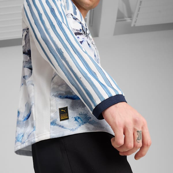 メンズ PUMA x KIDSUPER STUDIOS CFモンテレイ レトロ 長袖 シャツ, PUMA White-Deep Navy, extralarge-JPN