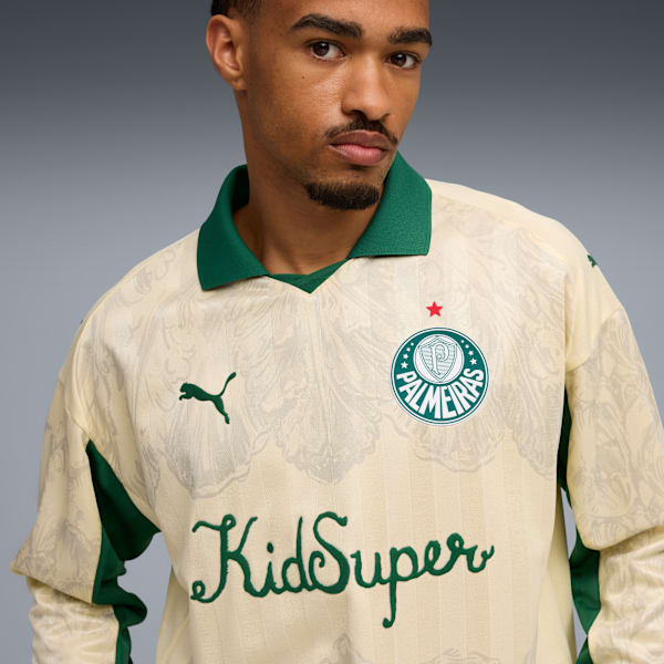 PUMA X KIDSUPER Men's Retro Football Long Sleeve Jersey, Creamy Vanilla-Vine, extralarge-IND