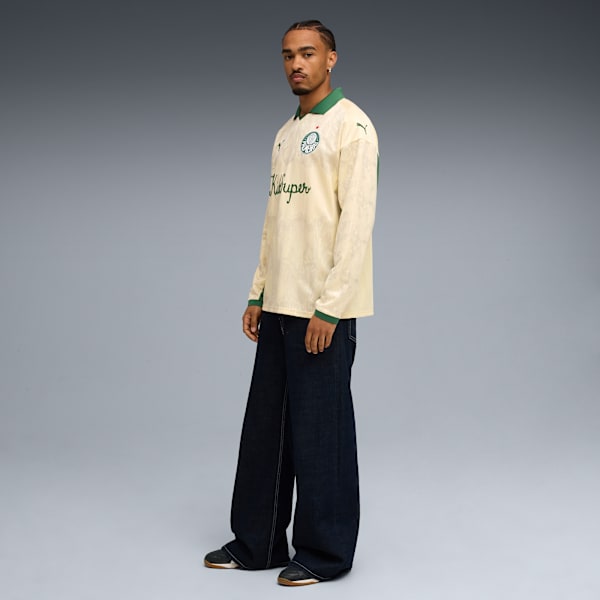 PUMA X KIDSUPER Men's Retro Football Long Sleeve Jersey, Creamy Vanilla-Vine, extralarge-IND