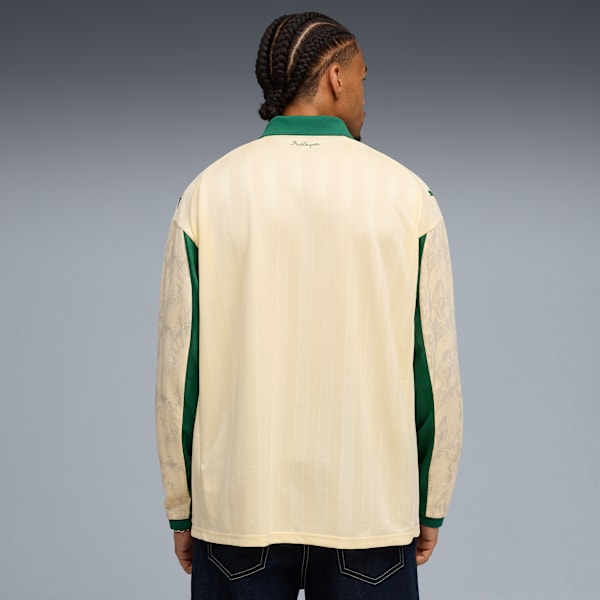 PUMA X KIDSUPER Men's Retro Football Long Sleeve Jersey, Creamy Vanilla-Vine, extralarge-IND