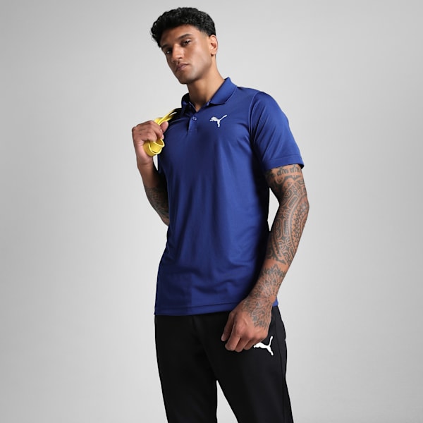 Performance Solid Men's Regular Fit Polo T-shirt, Clyde Royal, extralarge-IND