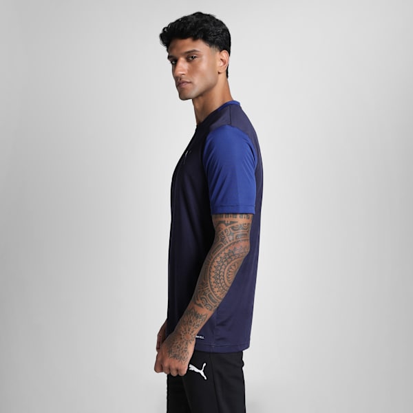 Performance Color Block Men's Regular Fit Knitted T-shirt, PUMA Navy-Clyde Royal, extralarge-IND
