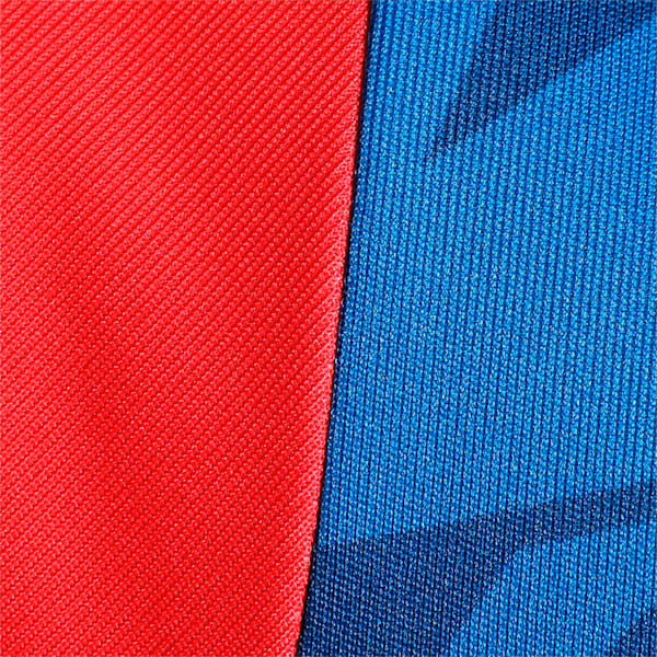 PUMA x DC Men's Poly Graphic Cricket Tee, Strong Blue-For All Time Red, extralarge-IND