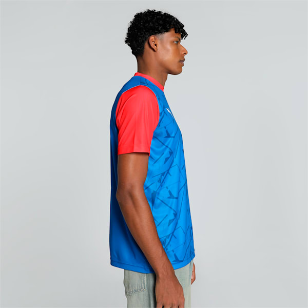 PUMA x DC Men's Poly Graphic Cricket Tee, Strong Blue-For All Time Red, extralarge-IND