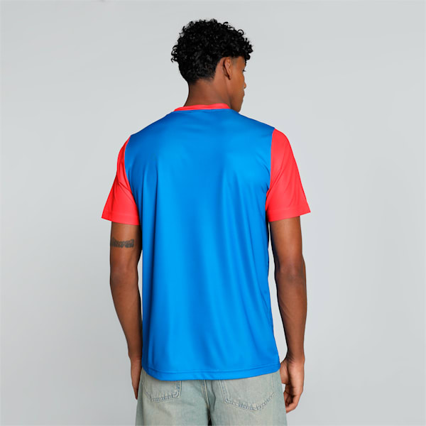 PUMA x DC Men's Poly Graphic Cricket Tee, Strong Blue-For All Time Red, extralarge-IND