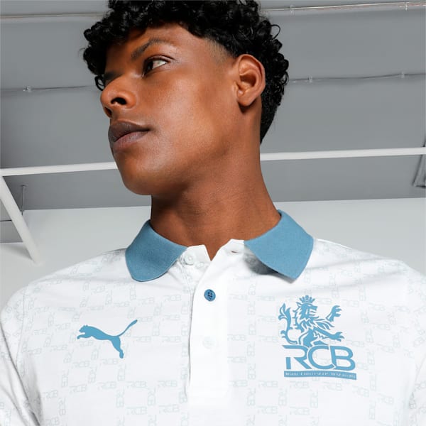 Mens printed polo sales