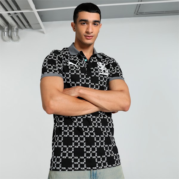 PUMA x RCB Men's Printed Polo, PUMA Black, extralarge-IND