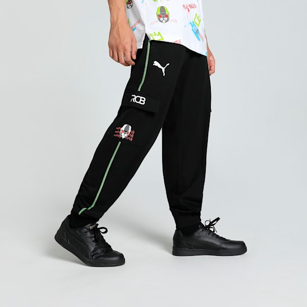 PUMA x RCB Men's Graphic Pants, PUMA Black, extralarge-IND