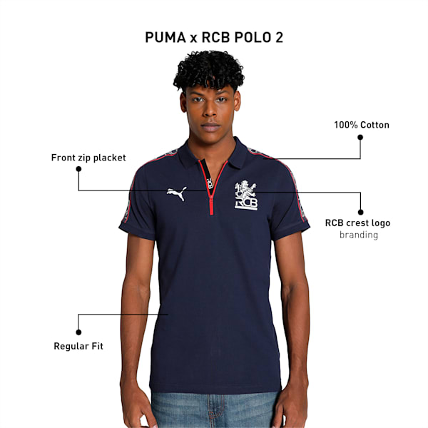 PUMA x RCB Men's Polo, PUMA Navy, extralarge-IND