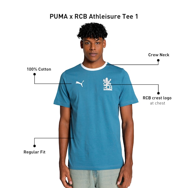 PUMA x RCB Men's Athleisure Tee, Deep Dive, extralarge-IND