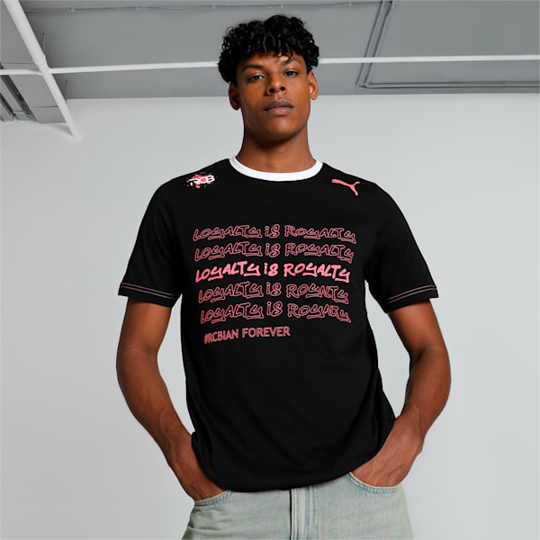 PUMA x RCB Men's Athleisure Tee, PUMA Black, extralarge-IND