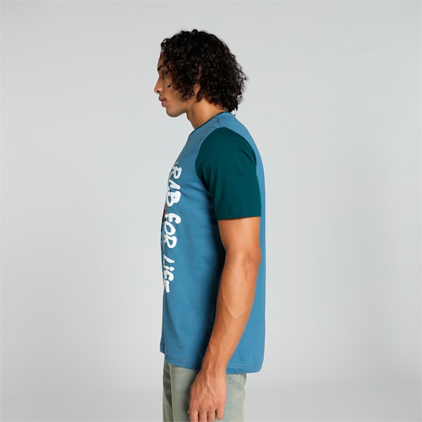 PUMA x RCB Men's Athleisure Tee, Deep Dive-Deep Teal, extralarge-IND