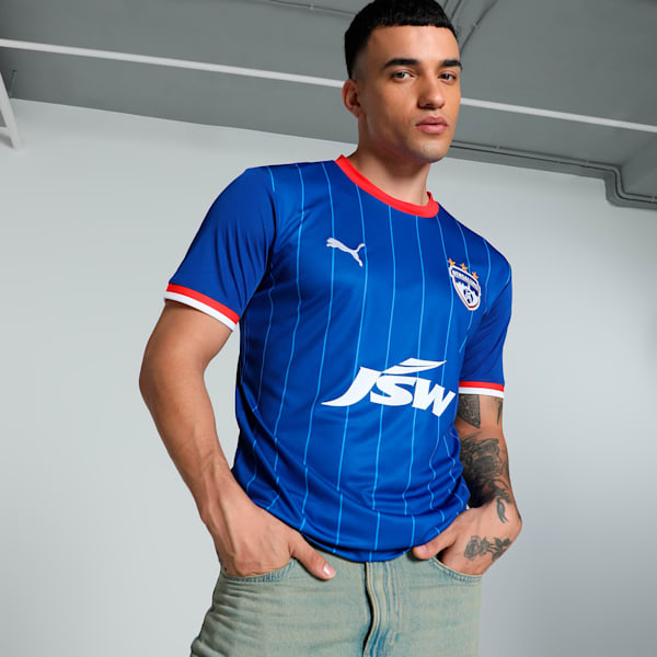 BFC Home Replica Men's Slim Fit Football Jersey, Electric Blue Lemonade-For All Time Red, extralarge-IND