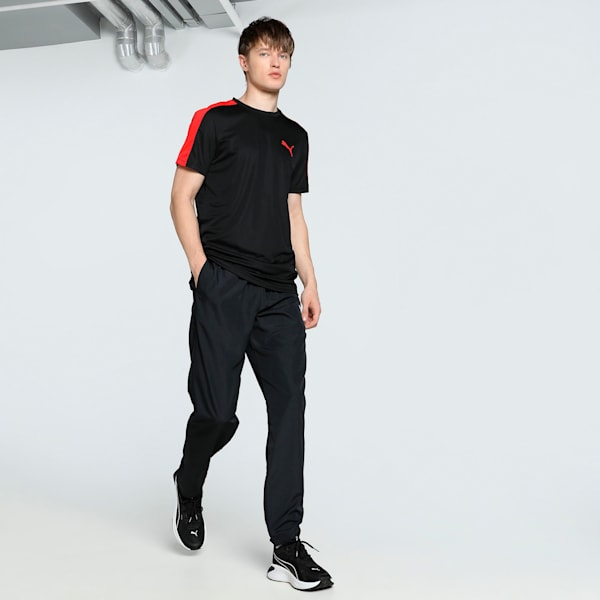 Teams Cricket Men's Slim Fit Tee, Puma Black-High Risk Red, extralarge-IND