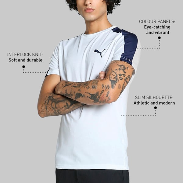 Teams Cricket Men's Slim Fit Tee, Puma White-Peacoat, extralarge-IND