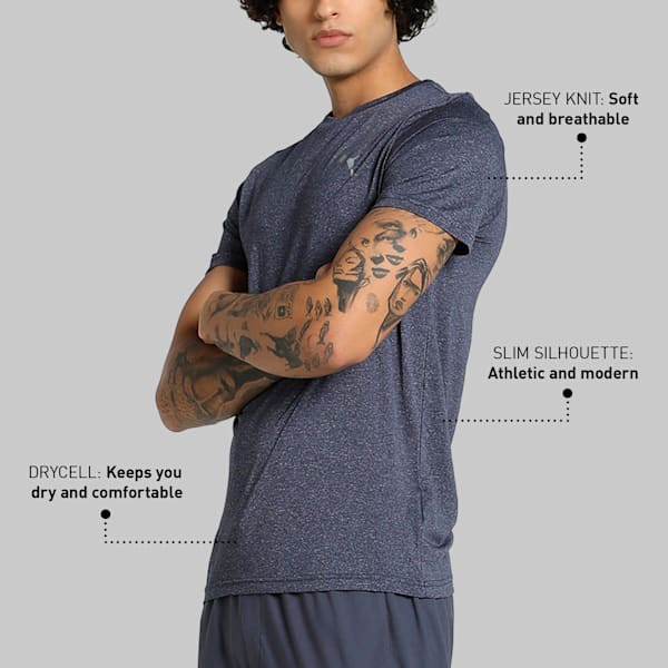 Performance Heather Men's Slim Fit Tee, Peacoat-Heather, extralarge-IND