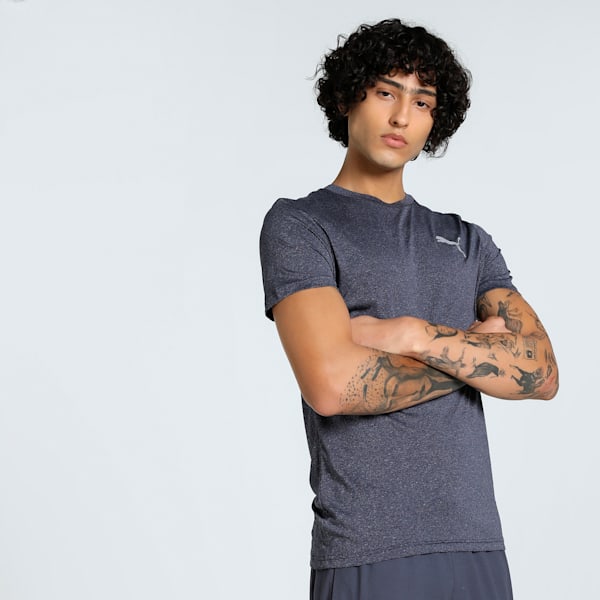 Teams Cricket Heather Men's Slim Fit Tee, Peacoat-Heather, extralarge-IND