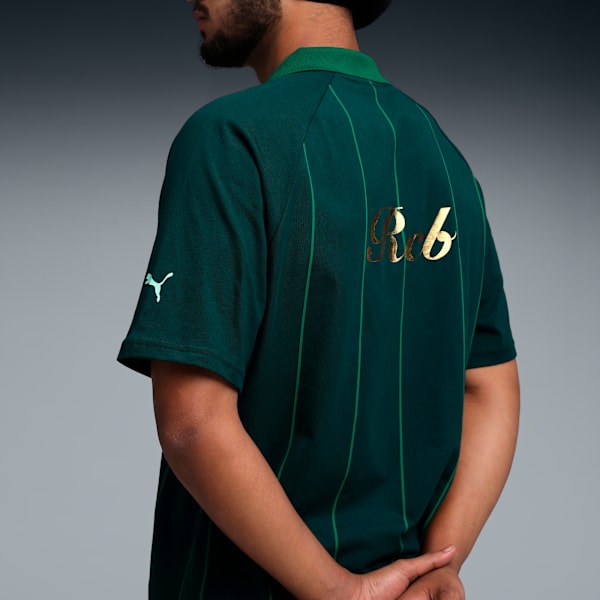 PUMA x RCB Men's Striper Polo T-shirt, Wild Green, extralarge-IND