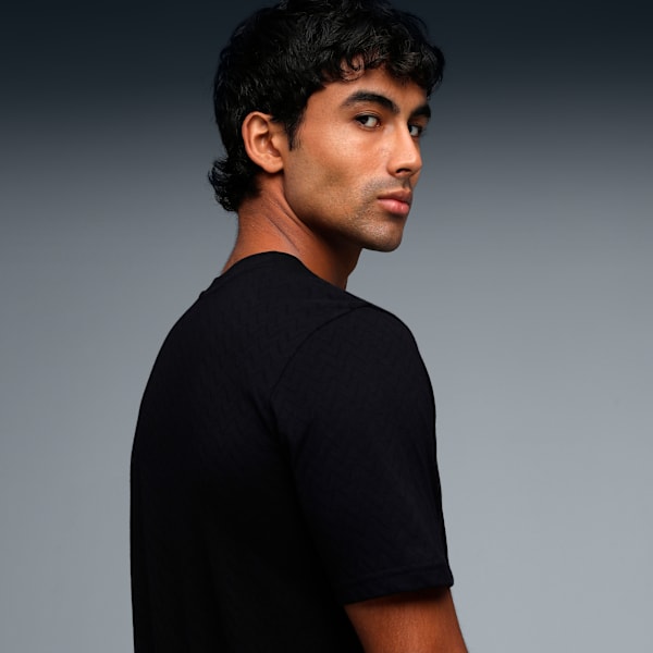 Puma X RCB Men's Team Logo Classic Tee, PUMA Black, extralarge-IND